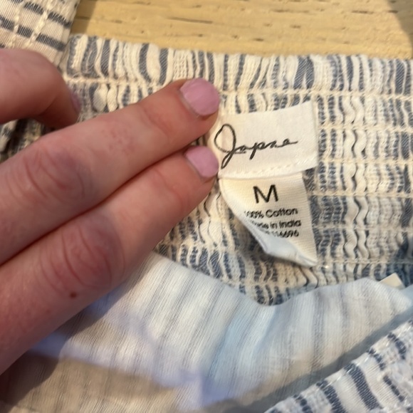 Blue White Striped Ruffled Tank - Picture 2 of 4